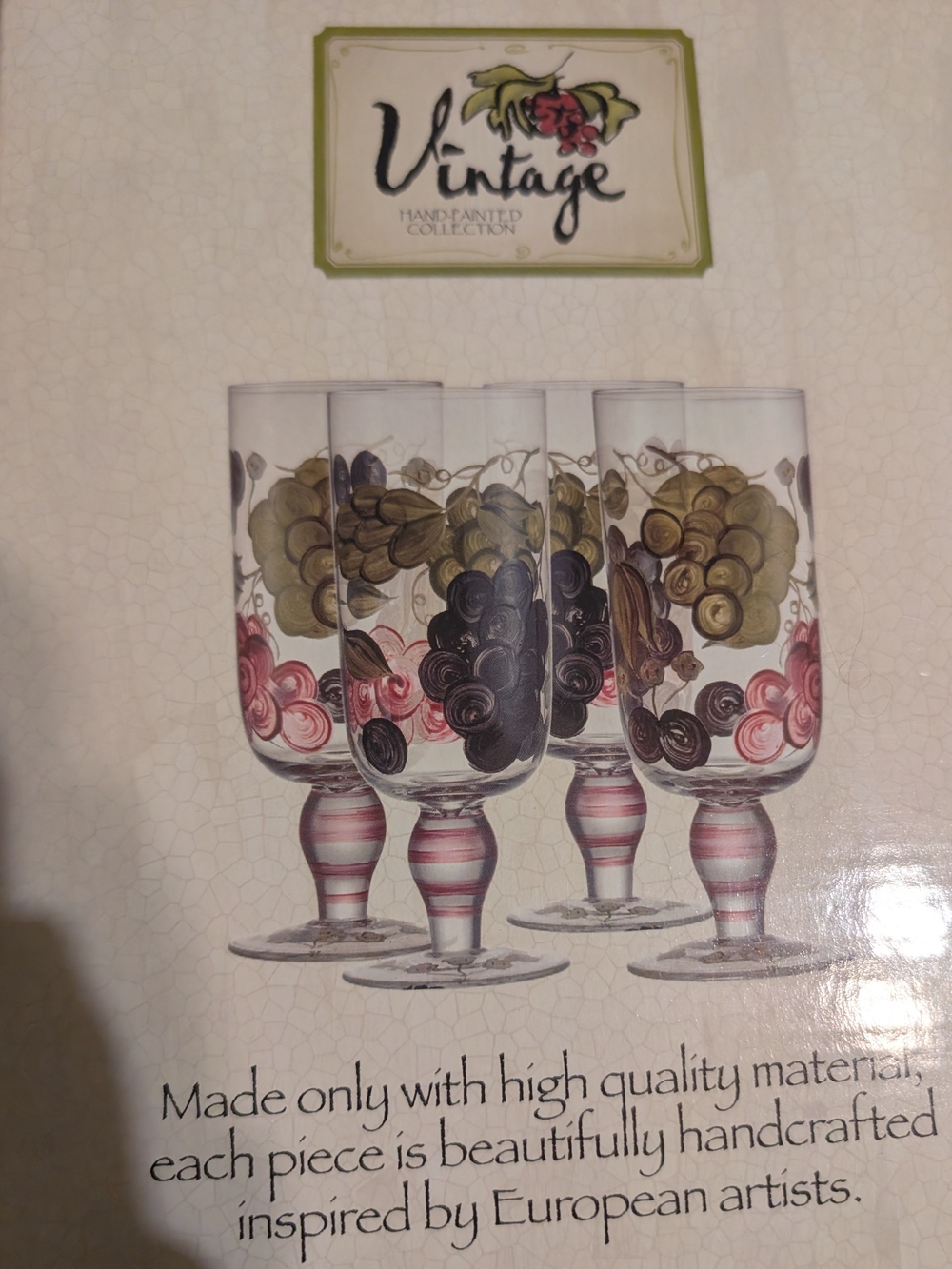 Vintage Hand-Painted 18oz  Ice Tea Glasses - Multicolor In Original Boxes.Europe